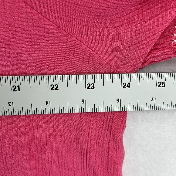 Lane Bryant Women’s Blouse Top Sz 14 Pink Boho Gypsy Peasant Rayon Like New - Picture 7 of 8